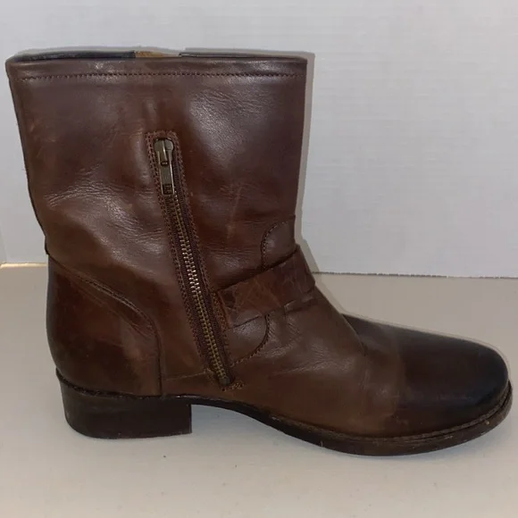 Frye Vicky Engineer Chocolate Brown Leather Boot Size 11 B - Picture 10 of 15